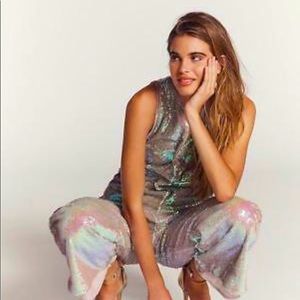 Free People Starbright Sequined Jumpsuit